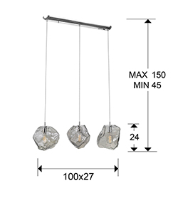 Lampara Petra Schuller - lineal 3 L. LED 213455