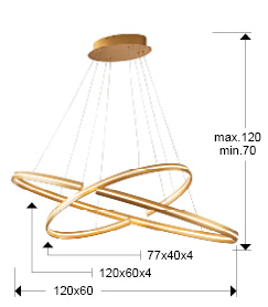 Lmpara Elipse Schuller tono oro luz LED 652043