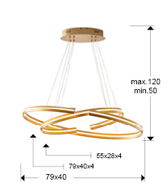 Lmpara Elipse Schuller oro mate luz LED 652138