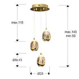 Colgante Rocio Schuller 3 luces LED 783741