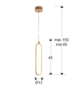 Colgante oro rosa Colette Faro luz LED 787130