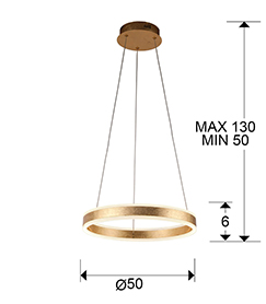 Lampara Helia Schuller 50cm- Pan de oro 831940