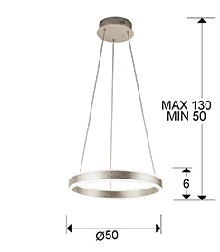 Lampara Helia Schuller pan de plata LED 831963