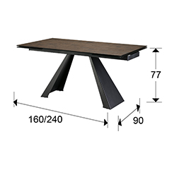 Mesa comedor extensible Alai marrón