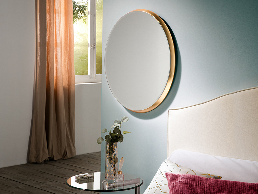 Schuller Furniture and decoration   119238  ·ARIES· OVAL MIRROR,54x64,GOLDEN