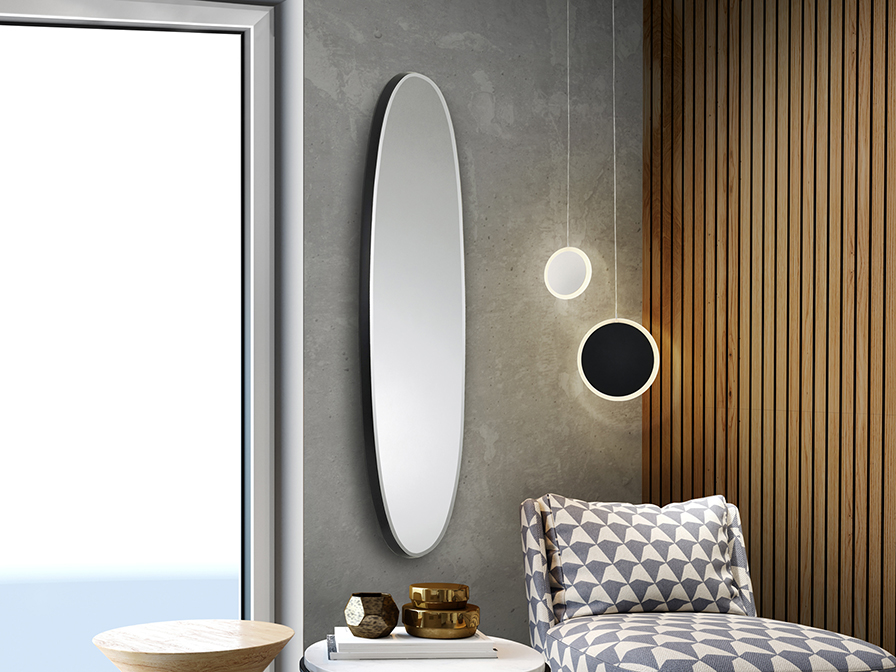 Schuller Decoration,mirrors and.. Mirrors with frame Aries 119469  ARIES - OVAL MIRROR 136x36 BLACK