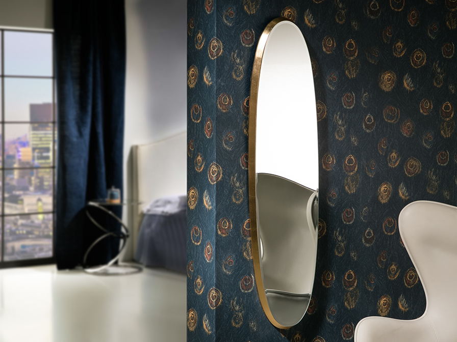Schuller Furniture Mirrors with frame Aries 119481  ·ARIES· OVAL MIRROR,136x36 GOLD