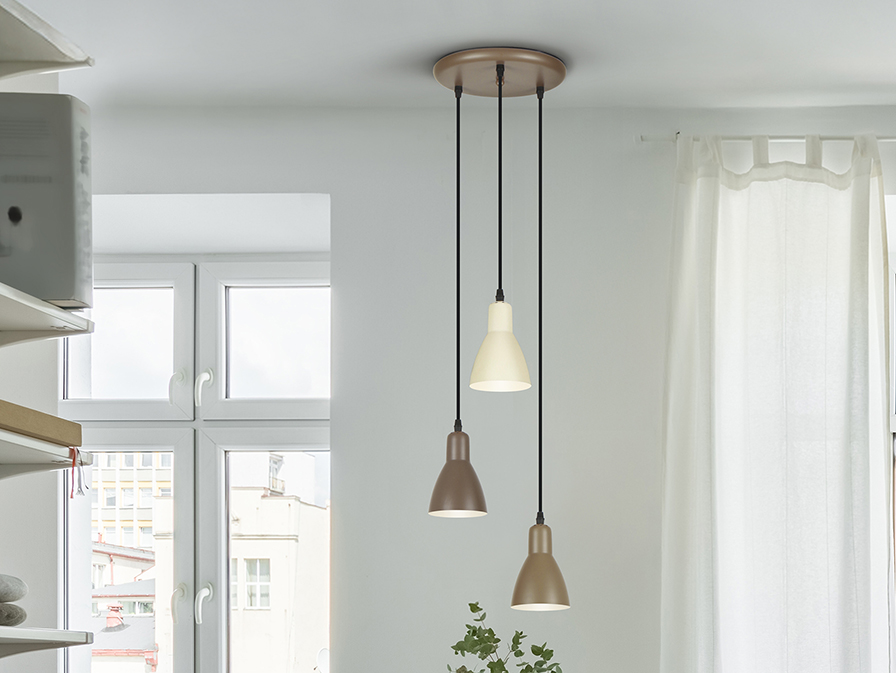 Schuller  Pendants Afra 13217  I3 - AFRA - LAMP 3L - BROWN/CREAM
