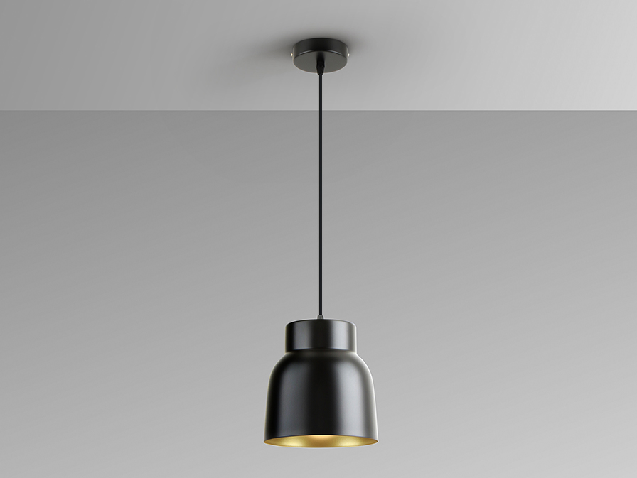 Schuller  1 Light Pendants Vulcano 13536  I3 - VULCANO - LAMP 1L - BLACK/GOLDEN