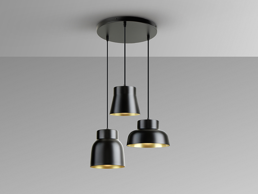 Schuller  Pendants Vulcano 13581  I3-VULCANO- L.SP.3L D50 N./ORO