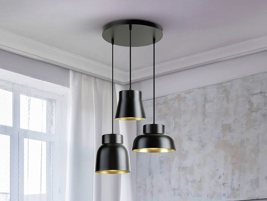 Schuller  Pendants Vulcano 13581  I3-VULCANO- L.SP.3L D50 N./ORO