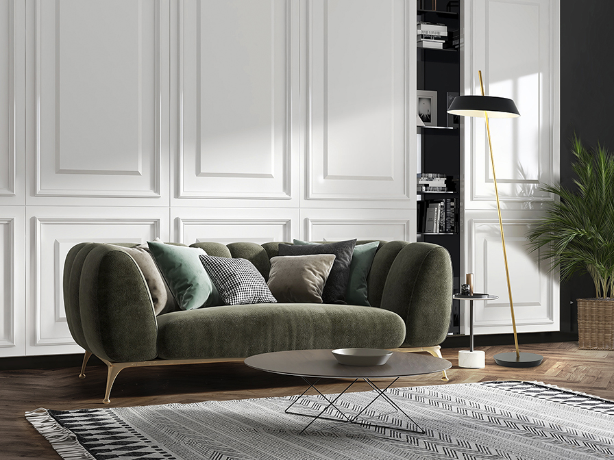 Schuller  Floor lamps Vertigo 147361  ·VERTIGO· FLOOR LAMP, BLACK-GOLD