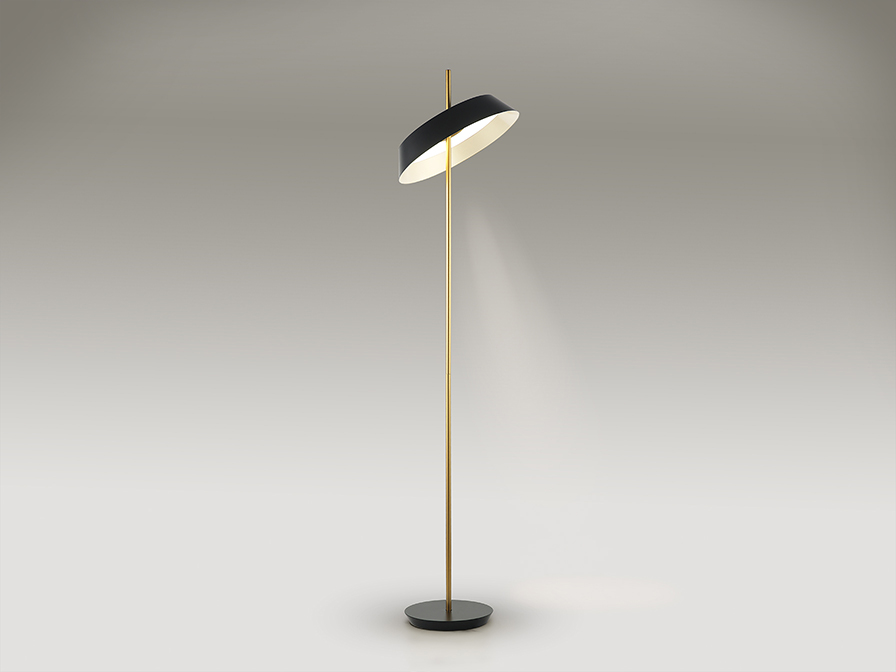 Schuller  Floor lamps Vertigo 147361  ·VERTIGO· FLOOR LAMP, BLACK-GOLD