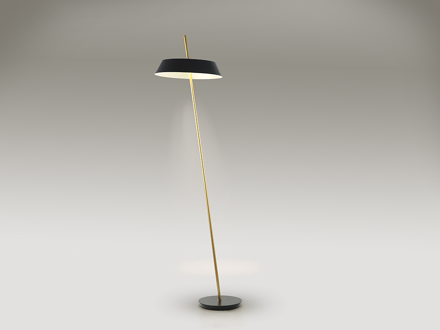 Schuller  Floor lamps Vertigo 147361  ·VERTIGO· FLOOR LAMP, BLACK-GOLD