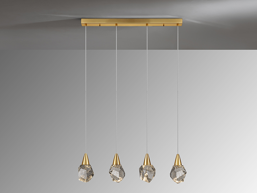 Schuller Lighting Pendants Aquaria 157155  ·AQUARIA· LAMP 4L, MATT GOLD