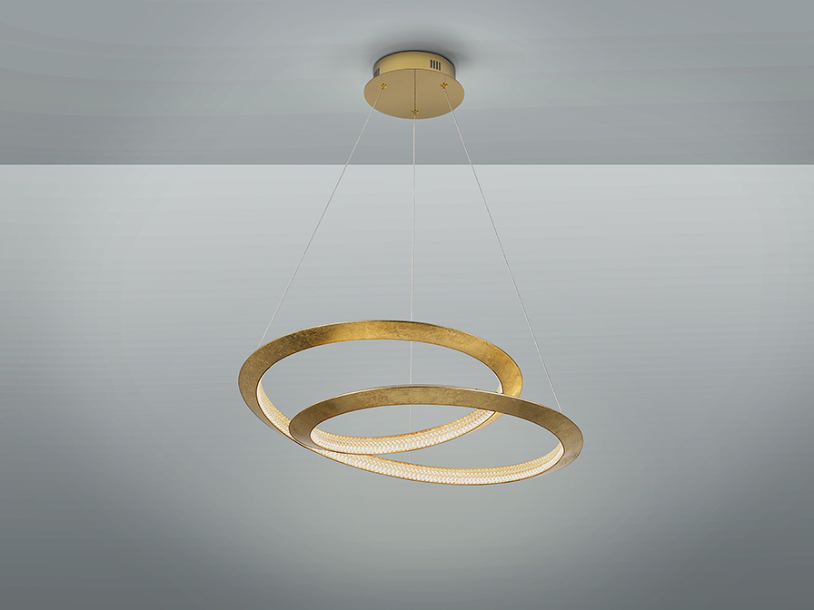 Schuller Lighting Pendants Eternity 165723  ETERNITY - LAMP GOLD LEAVES Ø60