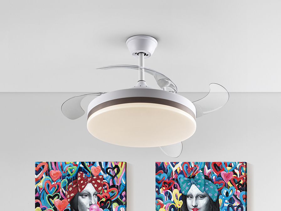 Schuller Lighting Ceiling fans Ø 100 to 120 cm Vento 168311D  VENTO - DIMMABLE WHITE FAN