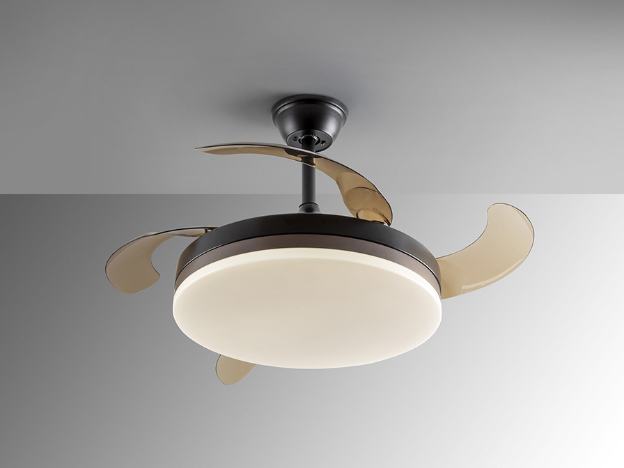 Schuller Lighting Ceiling fans Ø 100 to 120 cm Vento 168328D  VENTO - BLACK FAN DIMMABLE