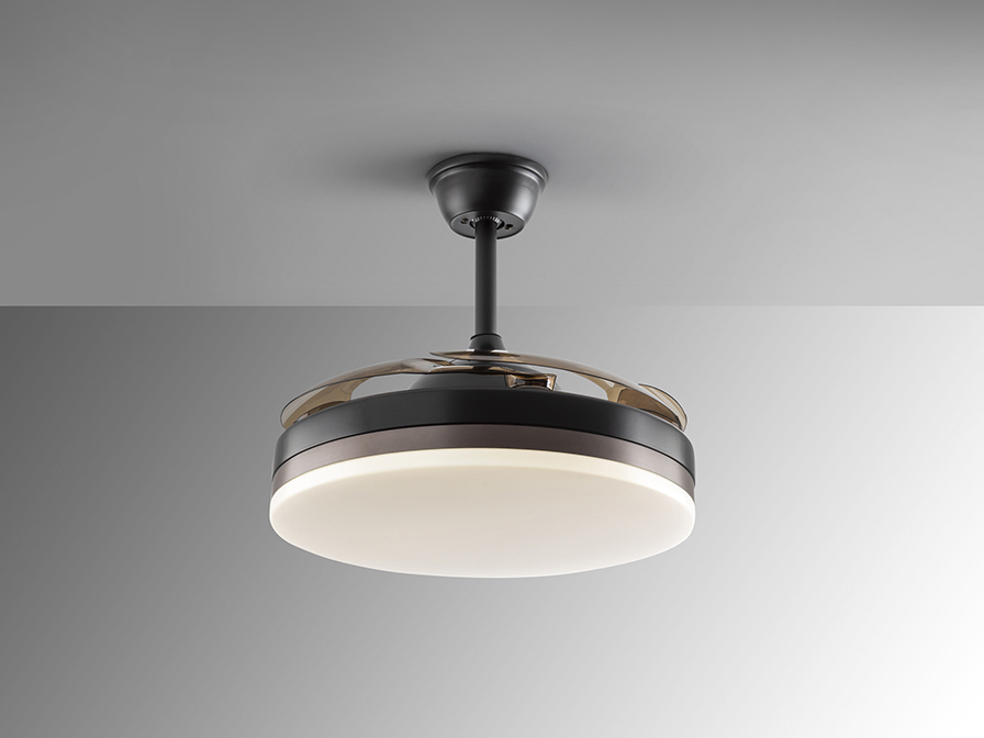 Schuller Lighting Ceiling fans Ø 100 to 120 cm Vento 168328D  VENTO - BLACK FAN DIMMABLE