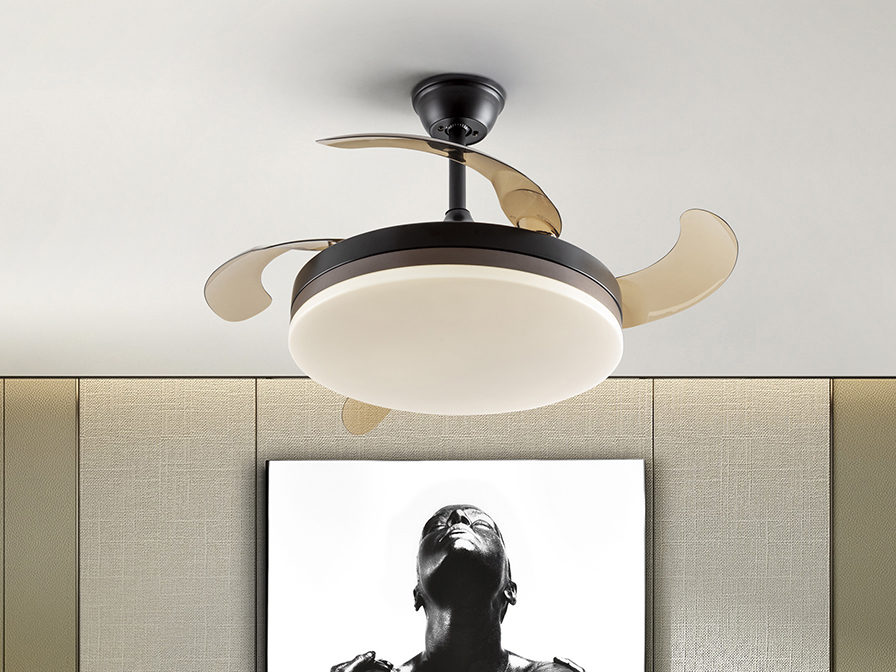 Schuller Lighting Ceiling fans Ø 100 to 120 cm Vento 168328D  VENTO - BLACK FAN DIMMABLE