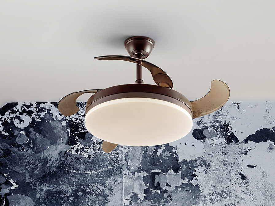 Schuller Lighting Ceiling fans Ø 100 to 120 cm Vento 168342D  VENTO - BROWN FAN DIMMABLE