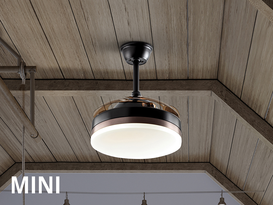 Schuller Lighting Ceiling fans Ø 75 to 90 cm Vento 169211  VENTO MINI - BLACK FAN Ø40 DIMMABLE