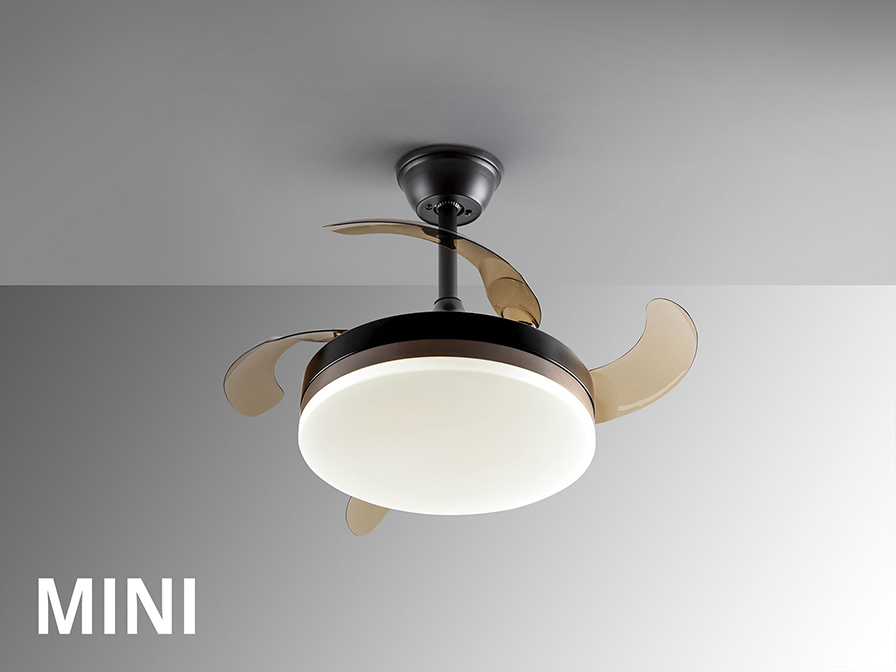 Schuller Lighting Ceiling fans Ø 75 to 90 cm Vento 169211  VENTO MINI - BLACK FAN Ø40 DIMMABLE