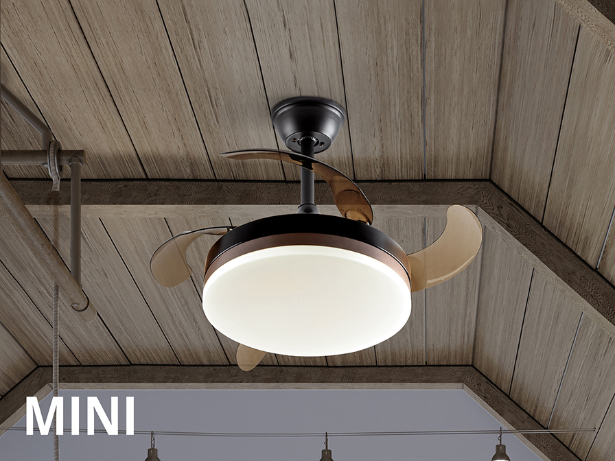 Schuller Lighting Ceiling fans Ø 75 to 90 cm Vento 169211  VENTO MINI - BLACK FAN Ø40 DIMMABLE