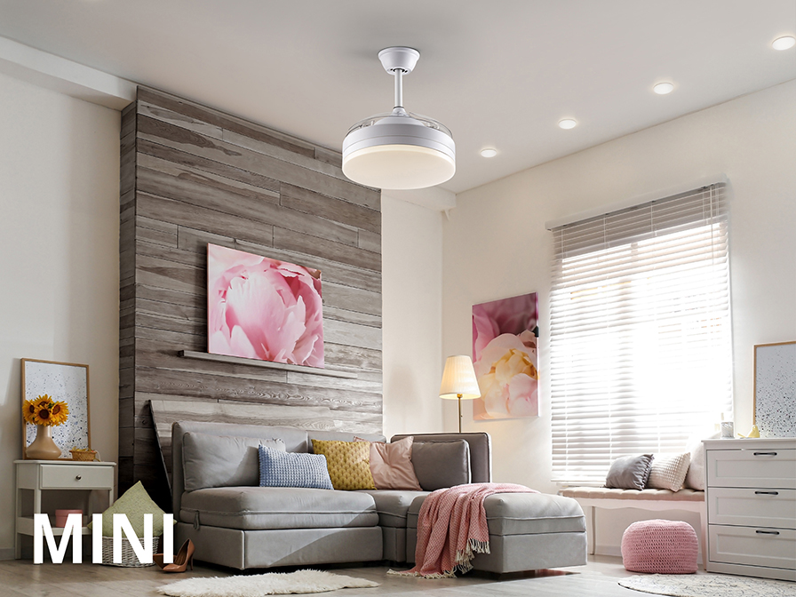 Schuller Lighting Ceiling fans Ø 75 to 90 cm Vento 169228  VENTO MINI - ALL WHITE FAN Ø40 DIMMABLE