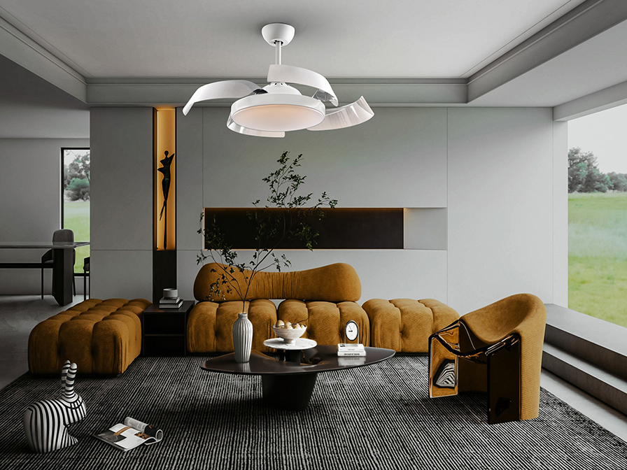 Schuller Lighting Ceiling fans Ø 100 to 120 cm Enzo 196529D  ·ENZO· WHITE FAN, DIMMABLE