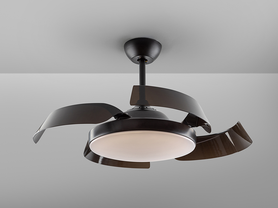 Schuller Lighting Ceiling fans Ø 100 to 120 cm Enzo 196536D  ·ENZO· BLACK FAN, DIMMABLE