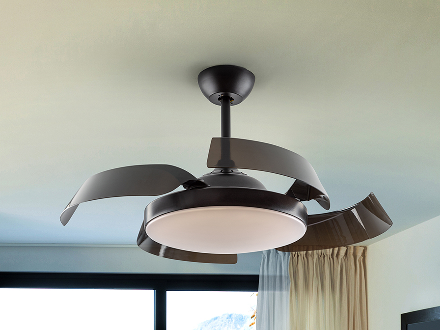 Schuller Lighting Ceiling fans Ø 100 to 120 cm Enzo 196536D  ·ENZO· BLACK FAN, DIMMABLE