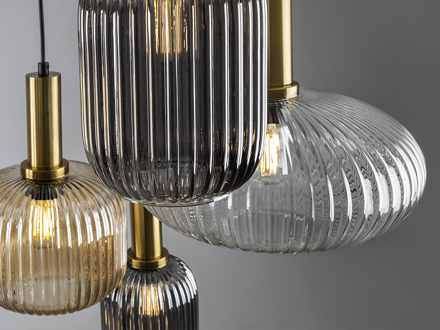 Schuller Lighting Pendants Norma 225168  ·NORMA· LAMP 4L., BLACK/BRASS