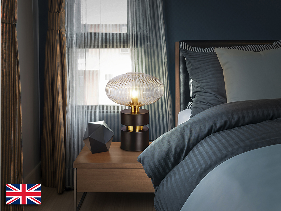 Schuller  Table lamps Norma 225274UK  NORMA - TABLE LAMP 1L BLACK-BRASS UK