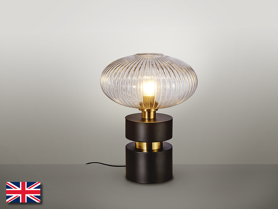 Schuller  Table lamps Norma 225274UK  NORMA - TABLE LAMP 1L BLACK-BRASS UK