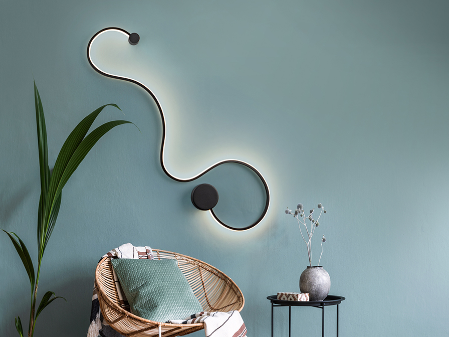 Schuller Lighting Wall lamps Grafos 227018  ·GRAFOS· LARGE WALL LAMP, BLACK