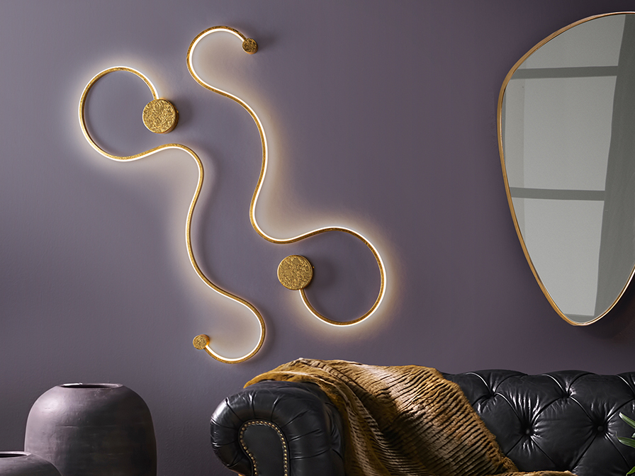 Schuller Lighting Wall lamps Grafos 227032  ·GRAFOS· LARGE WALL LAMP, GOLD LEAF