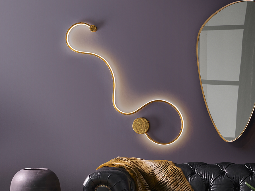 Schuller Lighting Wall lamps Grafos 227032  ·GRAFOS· LARGE WALL LAMP, GOLD LEAF