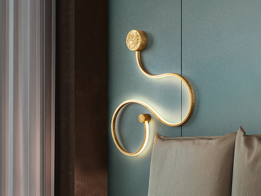 Schuller Lighting Wall lamps Grafos 227131  ·GRAFOS· SMALL WALL LAMP, GOLD LEAF