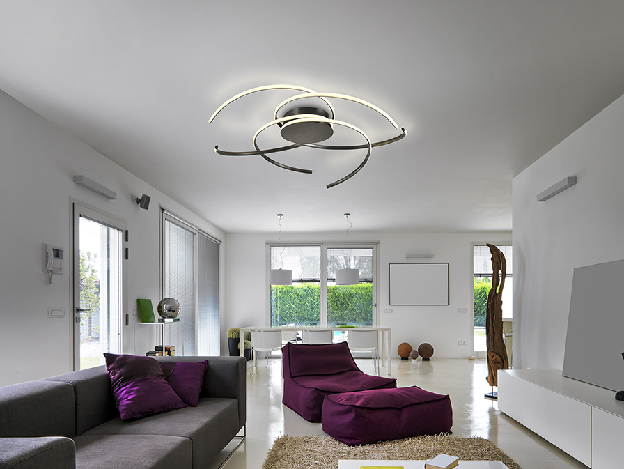 Schuller Lighting Flush Ceiling Lamps Cadence 228176  CADENCE - LARGE CEILING LAMP- BLACK