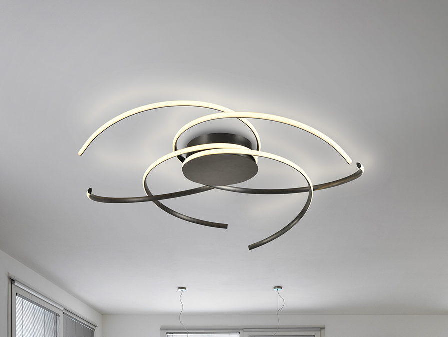 Schuller Lighting Flush Ceiling Lamps Cadence 228176  CADENCE - LARGE CEILING LAMP- BLACK