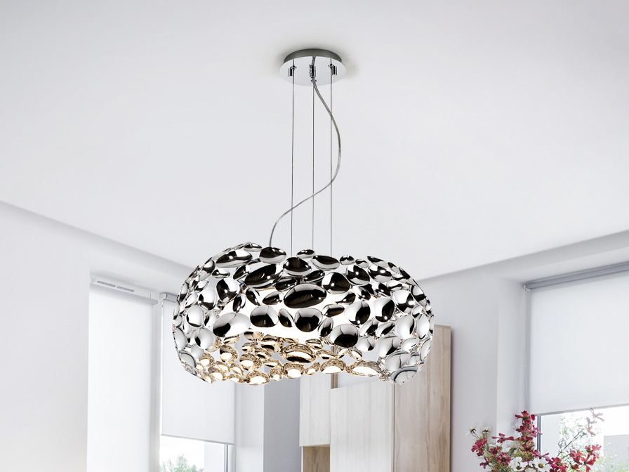 Schuller Lighting Pendants Narisa 266284  ·NARISA· LAMP, 5L., Ø47,CHROME