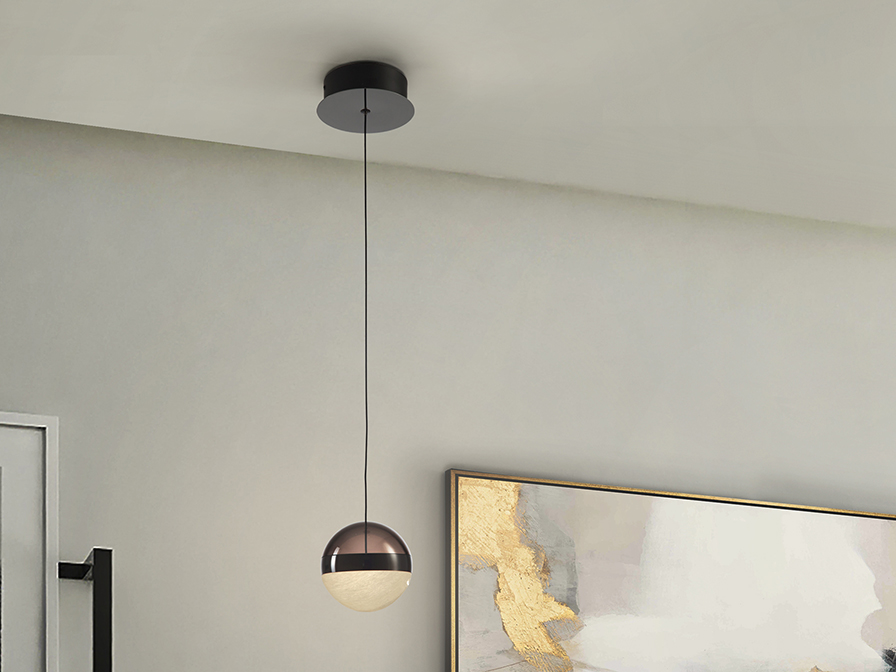 Schuller  1 Light Pendants Orbes 276139  ORBES - LAMP 1L. CHROME BLACK D12