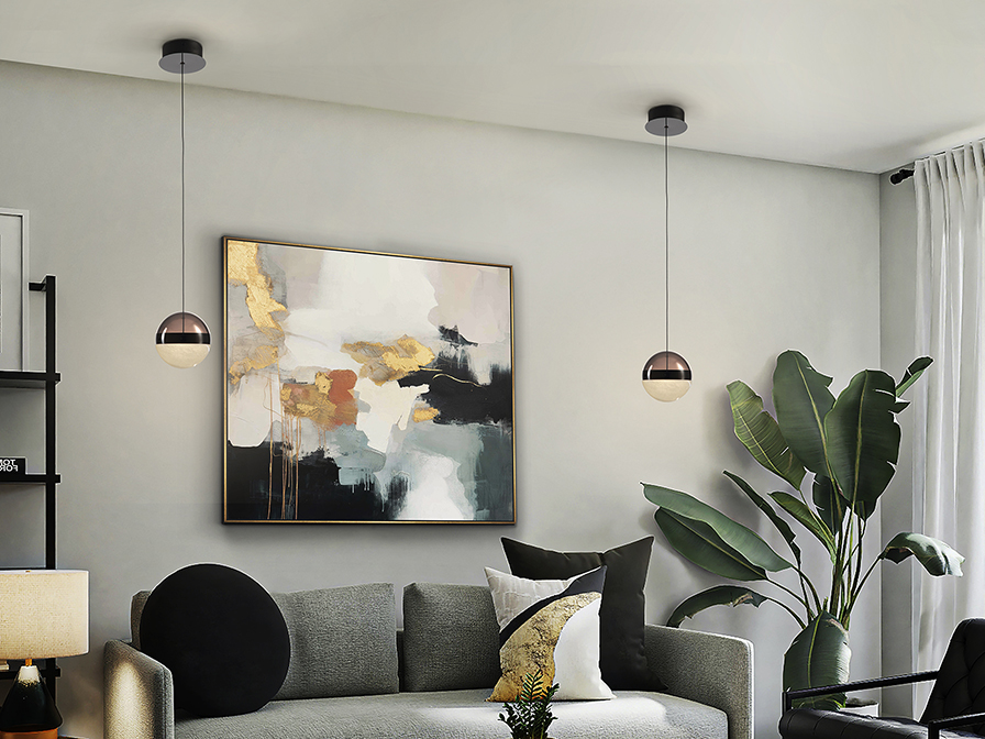 Schuller  1 Light Pendants Orbes 276252  ORBES - LAMP 1L. CHROME BLACK D15