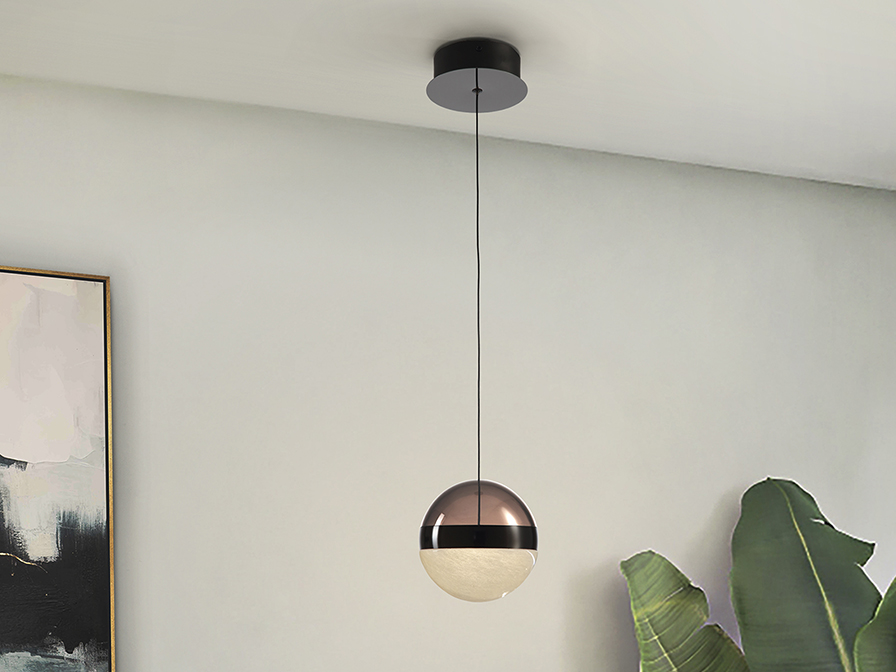 Schuller  1 Light Pendants Orbes 276252  ORBES - LAMP 1L. CHROME BLACK D15