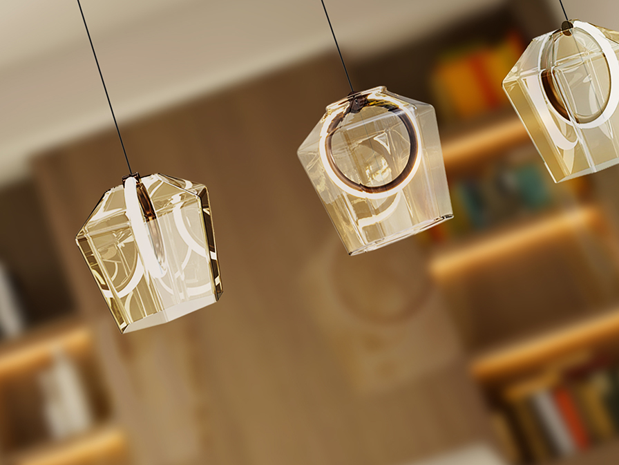 Schuller  Pendants Ingrid 279680  INGRID - LAMP 4L CHAMPAGNE