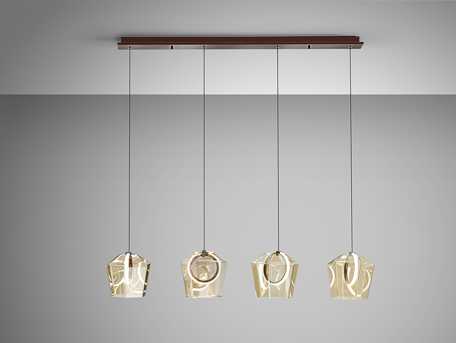 Schuller  Pendants Ingrid 279680  INGRID - LAMP 4L CHAMPAGNE