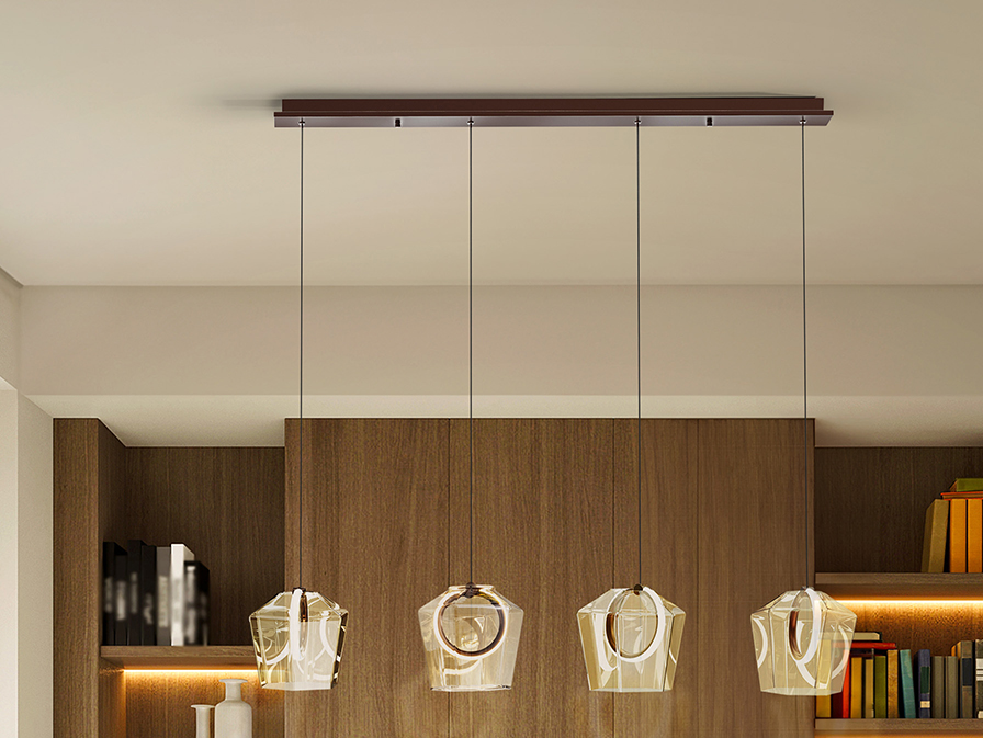 Schuller  Pendants Ingrid 279680  INGRID - LAMP 4L CHAMPAGNE