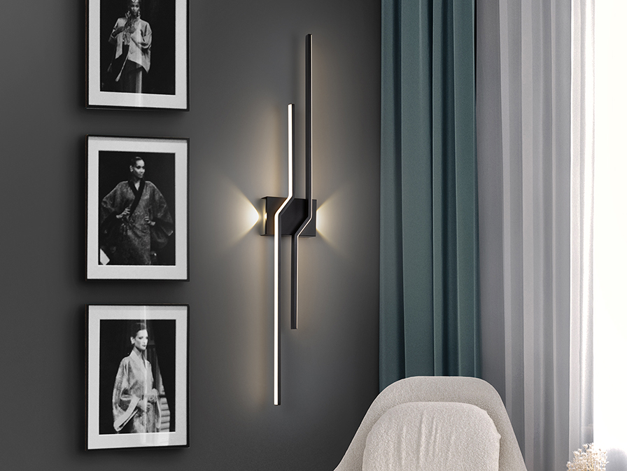 Schuller Lighting Wall lamps ZigZag 291583  ZIGZAG - BLACK WALL LAMP 4L