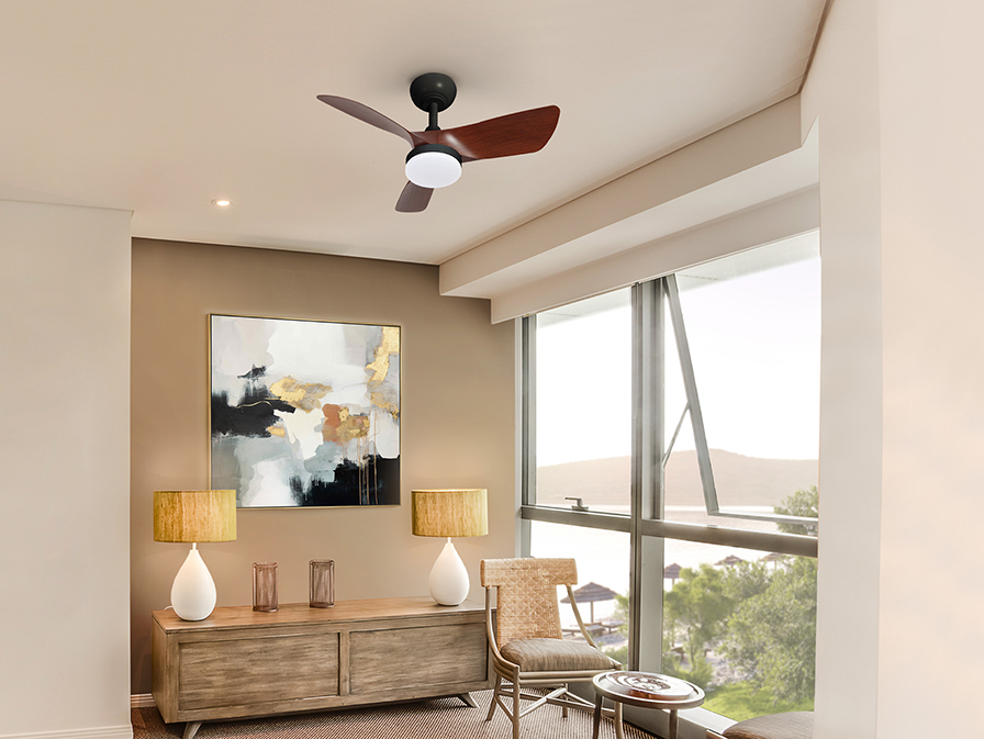 Schuller  Ceiling fans Ø 75 to 90 cm Tropic 319614  TROPIC BLACK/WALNUT FAN
